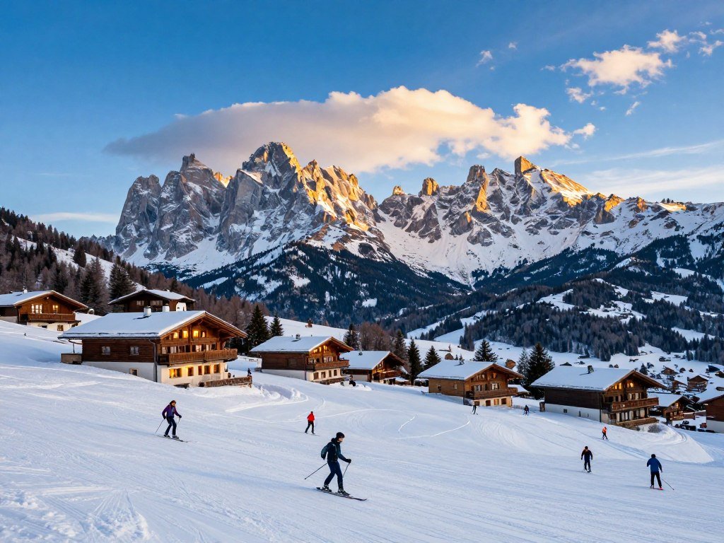 Cortina ski slopes among the Italian Dolomite mountains Cortina ski slopes among the Italian Dolomite mountains