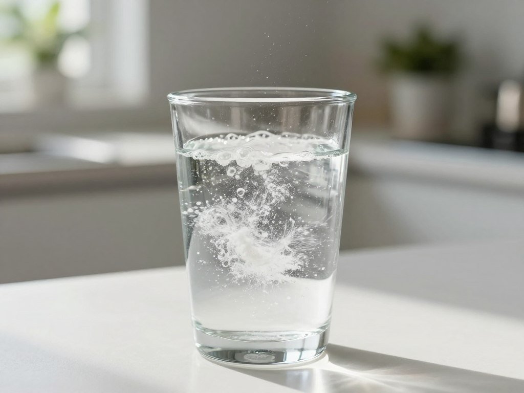Creatine monohydrate stirred into a clear glass of water Creatine monohydrate stirred into a clear glass of water