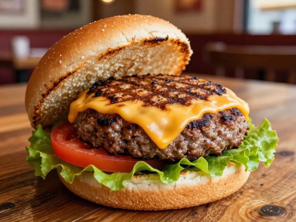 Crisp smash patties with cheese on a potato bun
