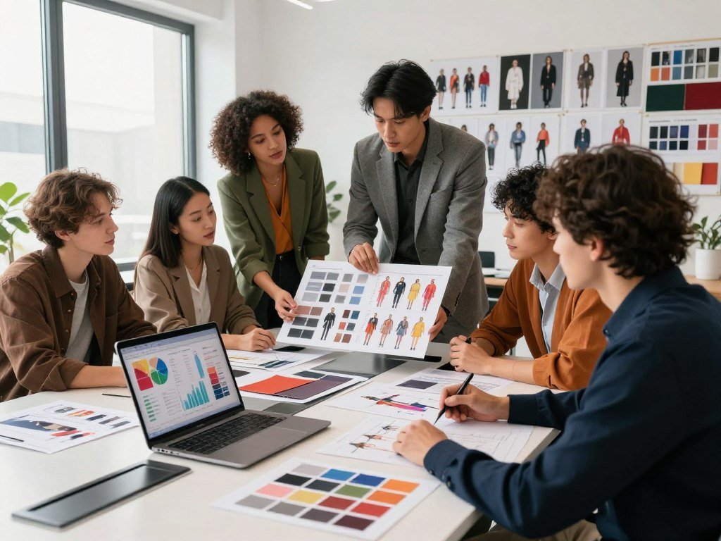 Designers review new fashion trends and store sales data