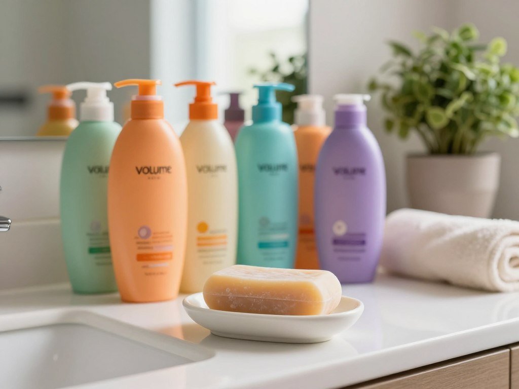 Drugstore volume shampoos and a solid shampoo bar Drugstore volume shampoos and a solid shampoo bar