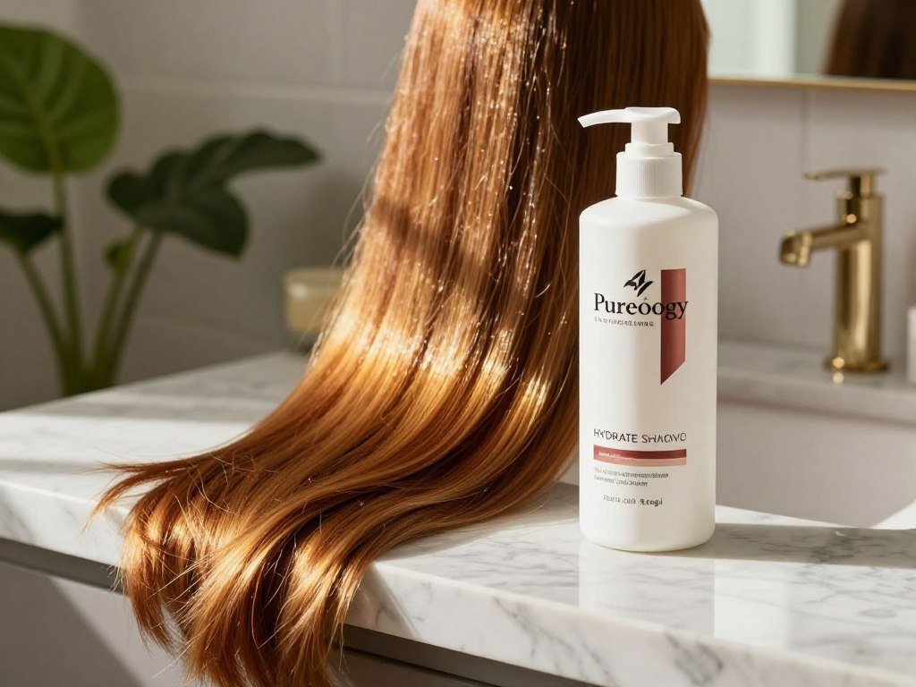 Dry color-treated hair beside Pureology Hydrate Shampoo Dry color-treated hair beside Pureology Hydrate Shampoo