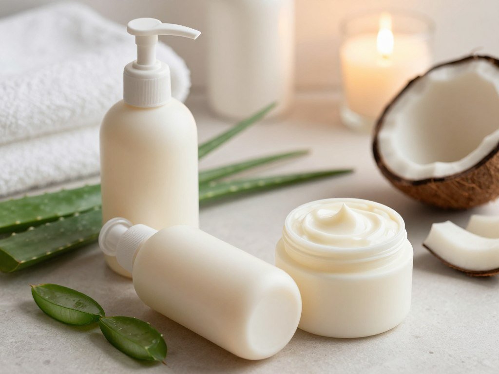 Dry skin care choices including creamy body wash and lotion Dry skin care choices including creamy body wash and lotion