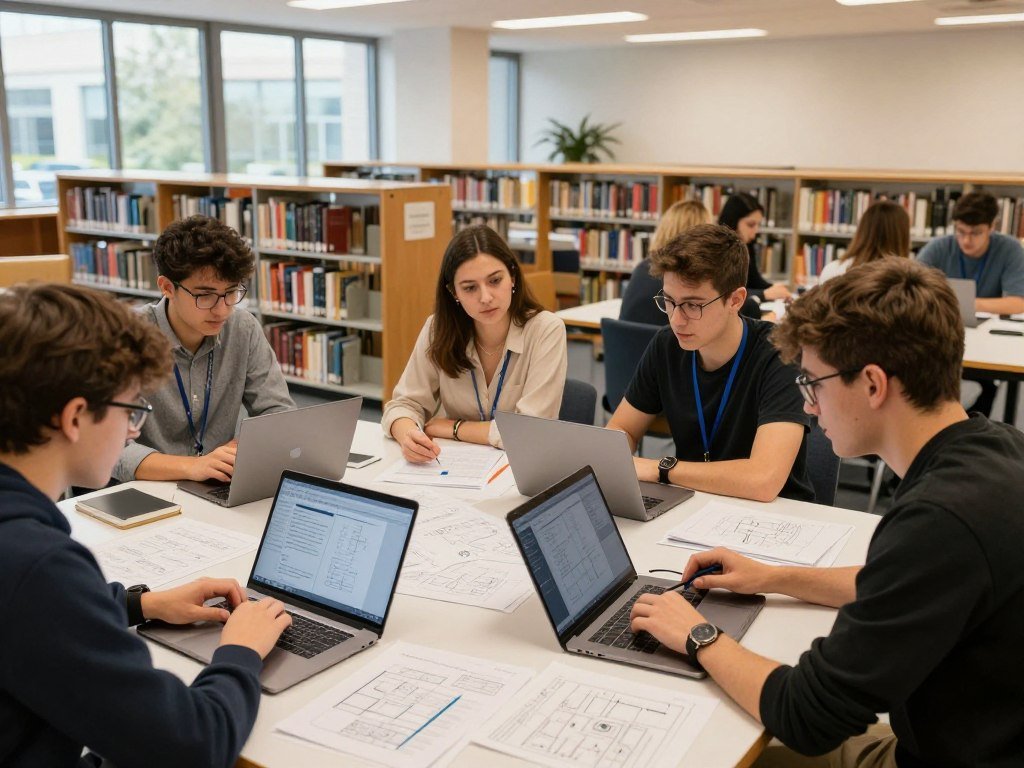 ETH Zurich engineering students studying technical research ETH Zurich engineering students studying technical research