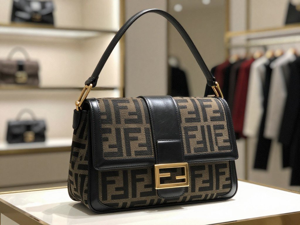 Early-2000s Fendi Baguette shoulder bag in a bold finish Early-2000s Fendi Baguette shoulder bag in a bold finish