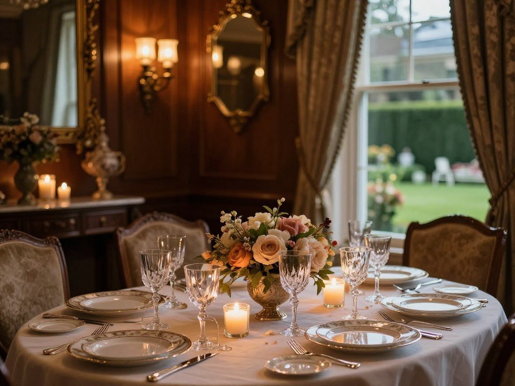 Elizabeth on 37th mansion dining room prepared for dinner Elizabeth on 37th mansion dining room prepared for dinner