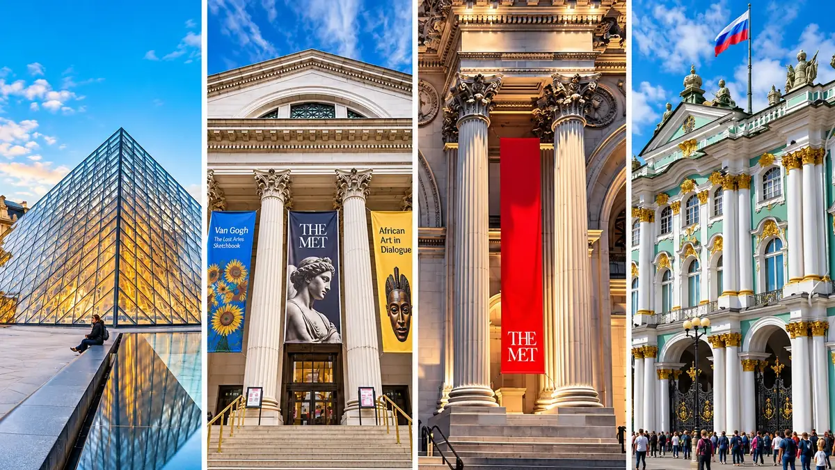 Greatest museums in the world, including the Louvre, the Met, and the Hermitage