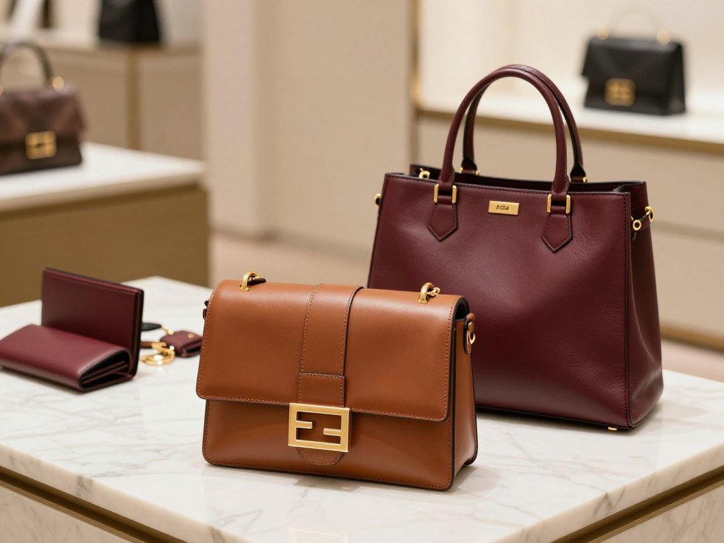 Fendi leather goods with compact Baguette and structured bag shapes
