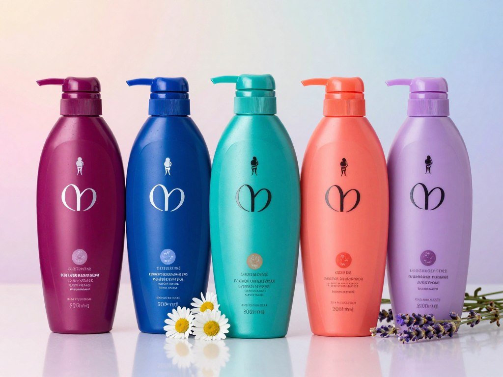 Five color-treated hair shampoo choices arranged by formula