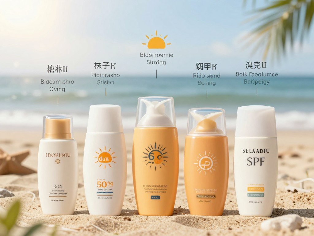 Five sunscreen formulas compared by SPF and finish