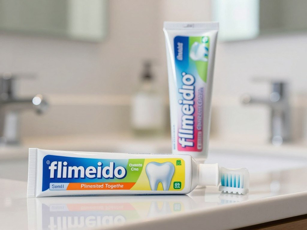 Fluoride toothpaste label showing active ingredients for teeth
