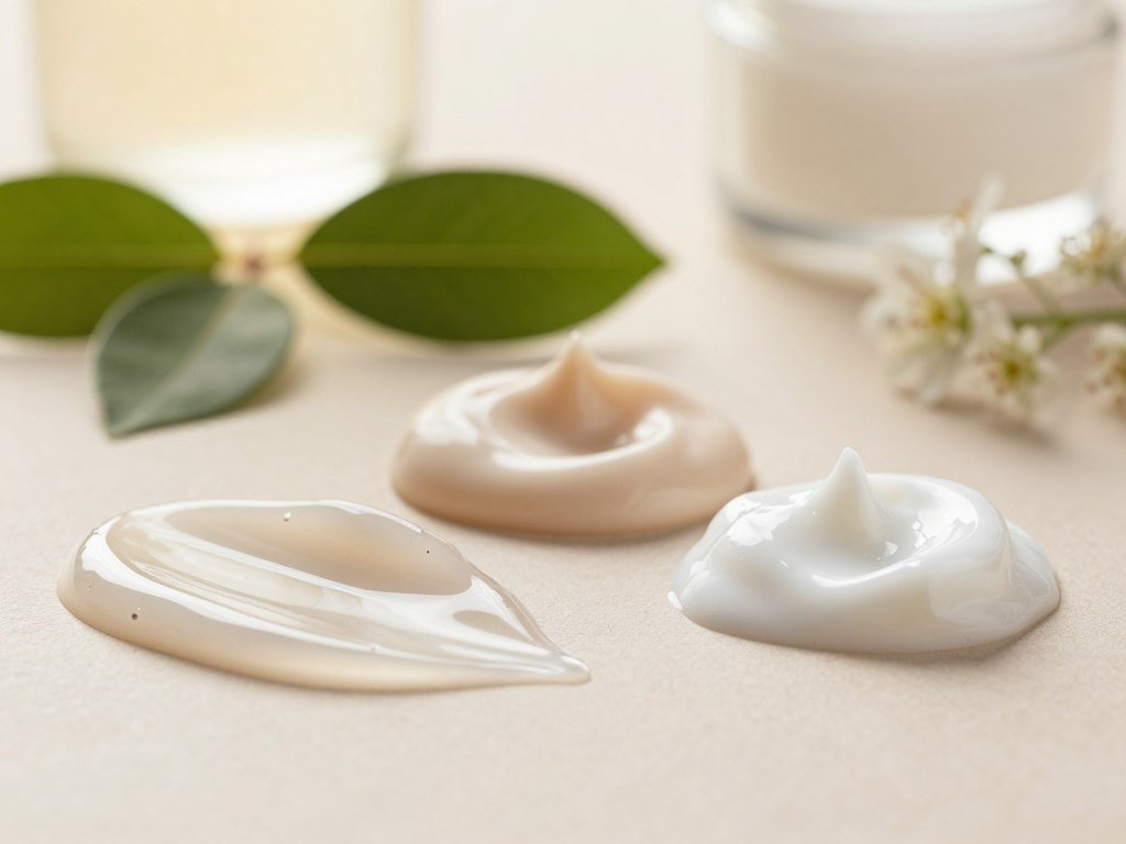 Gel and cream textures for oily, dry, and combination skin