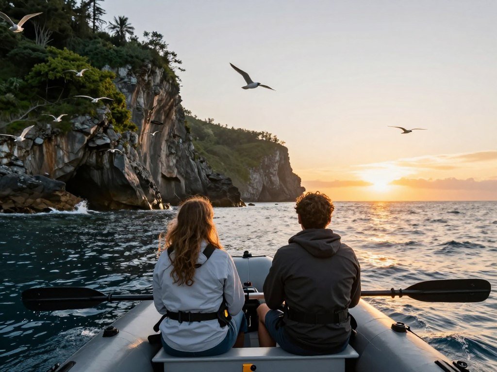 Guided Zodiac adventure along a remote expedition coast Guided Zodiac adventure along a remote expedition coast