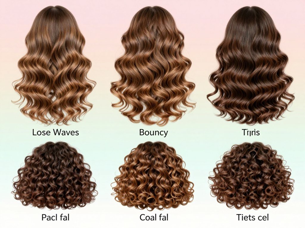 Hair pattern chart compares waves, curls, and coils by formula weight