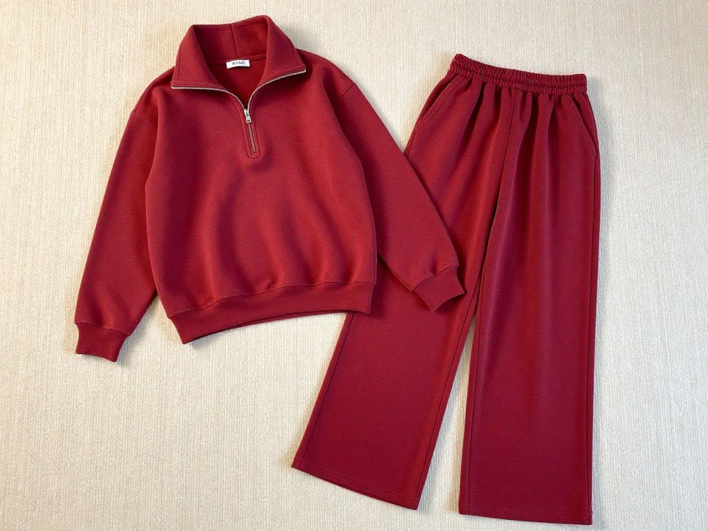 Half-zip sweatshirt and wide leg pants in two lounge set styles