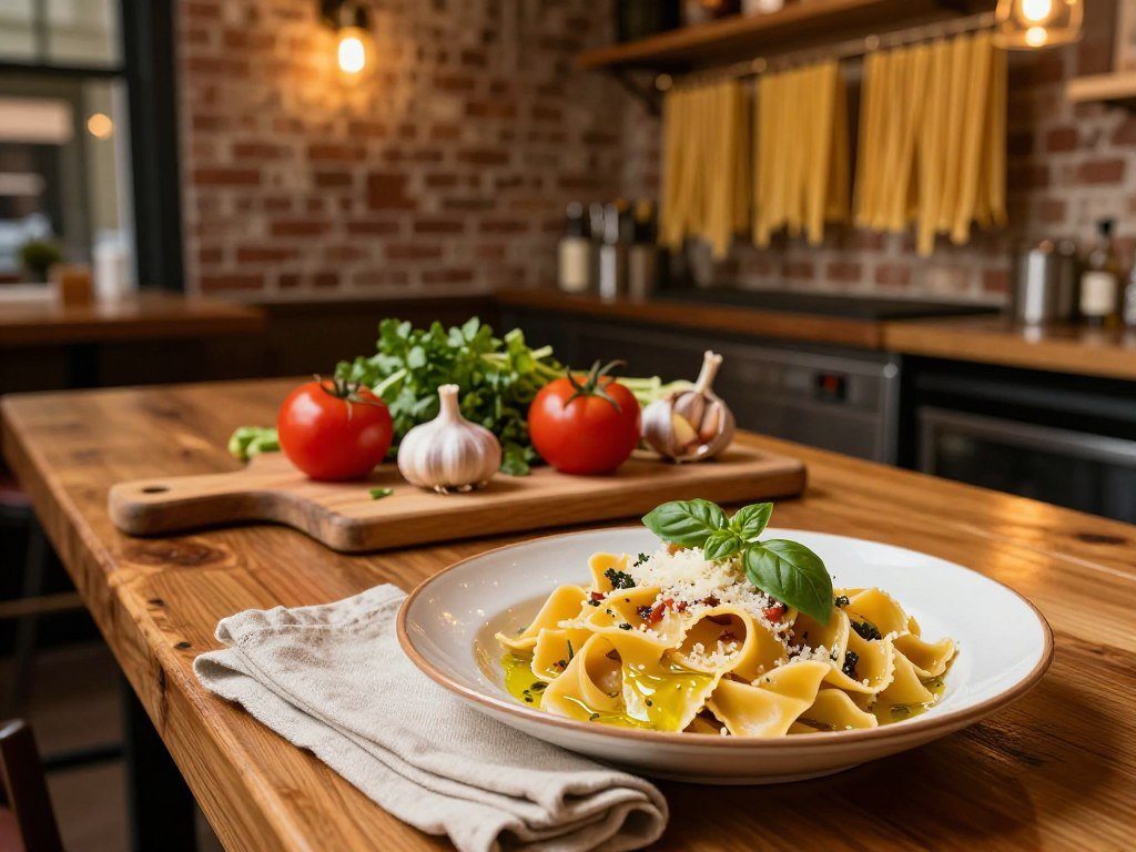 Handmade pasta served at a small Savannah pasta bar Handmade pasta served at a small Savannah pasta bar