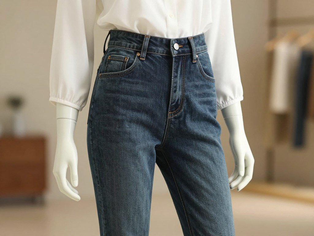 High-rise jeans with a comfortable waistband High-rise jeans with a comfortable waistband
