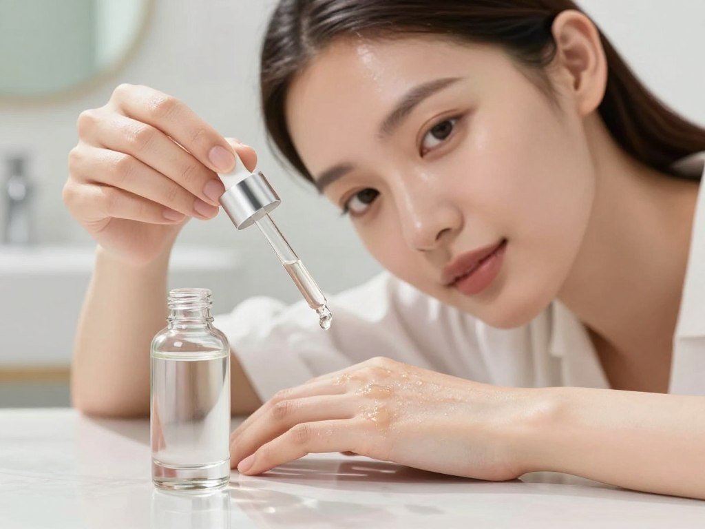 Hyaluronic acid serum adding hydration to the skin surface Hyaluronic acid serum adding hydration to the skin surface