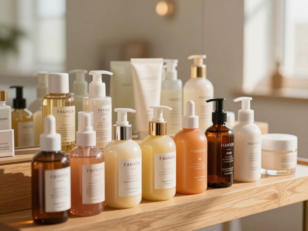 Indoor tanning lotions arranged by formula and skin goal
