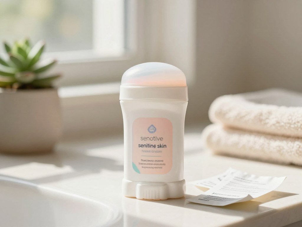 Ingredient labels checked beside a sensitive skin deodorant Ingredient labels checked beside a sensitive skin deodorant