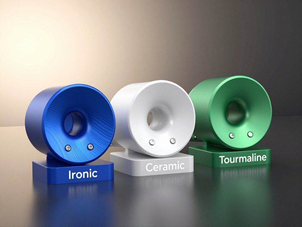 Ionic, ceramic, and tourmaline hair dryer technology labels