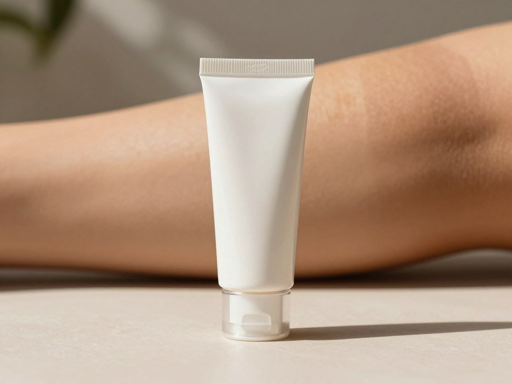 Iron oxide tinted sunscreen beside a close view of skin pigmentation Iron oxide tinted sunscreen beside a close view of skin pigmentation