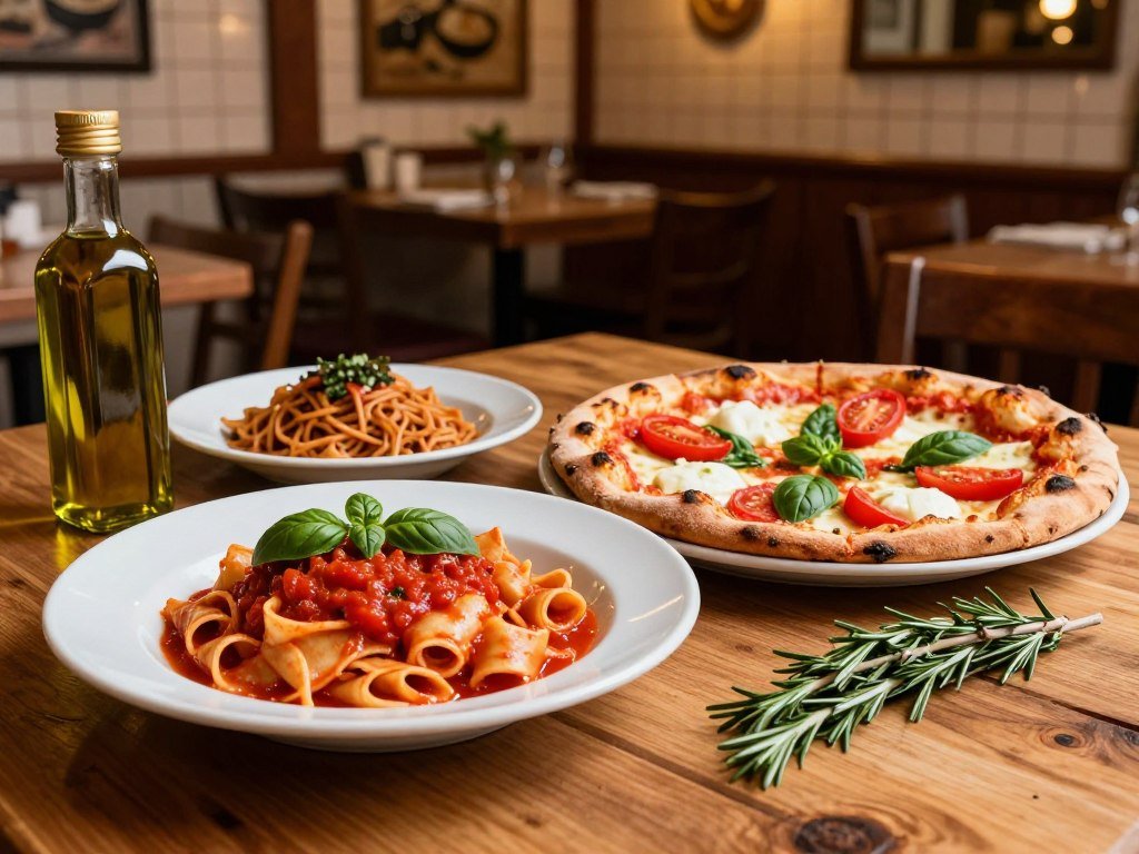 Italian food with fresh pasta and wood-fired pizza