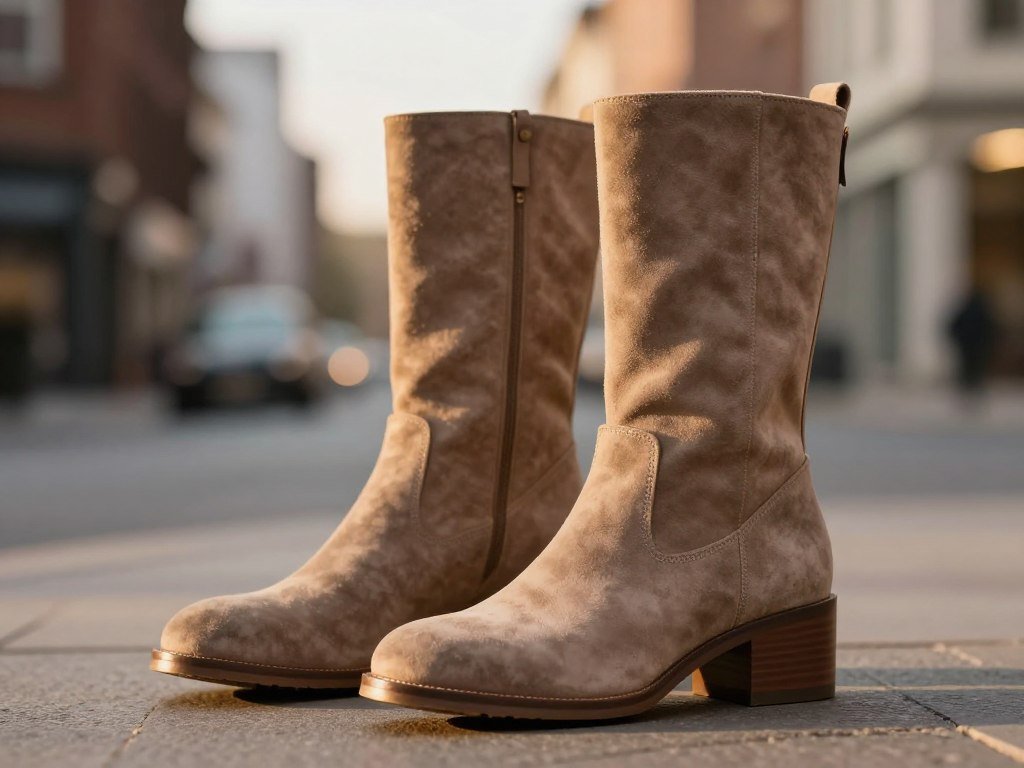 JJ Footwear Annfield boots with a stretch suede back panel JJ Footwear Annfield boots with a stretch suede back panel