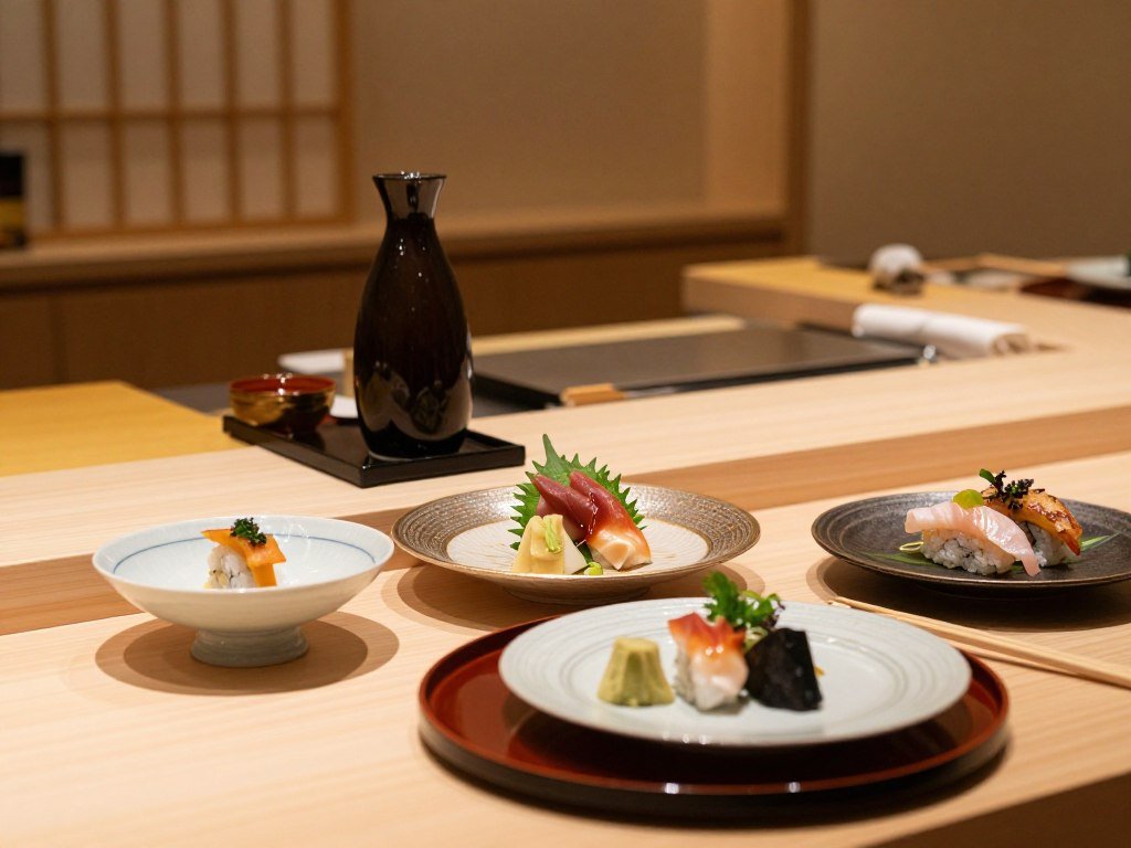 Japanese omakase dishes served during an Orlando dining experience
