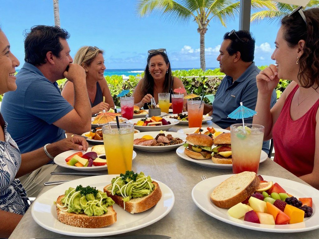 Kihei dining with drinks, pub food, and brunch plates