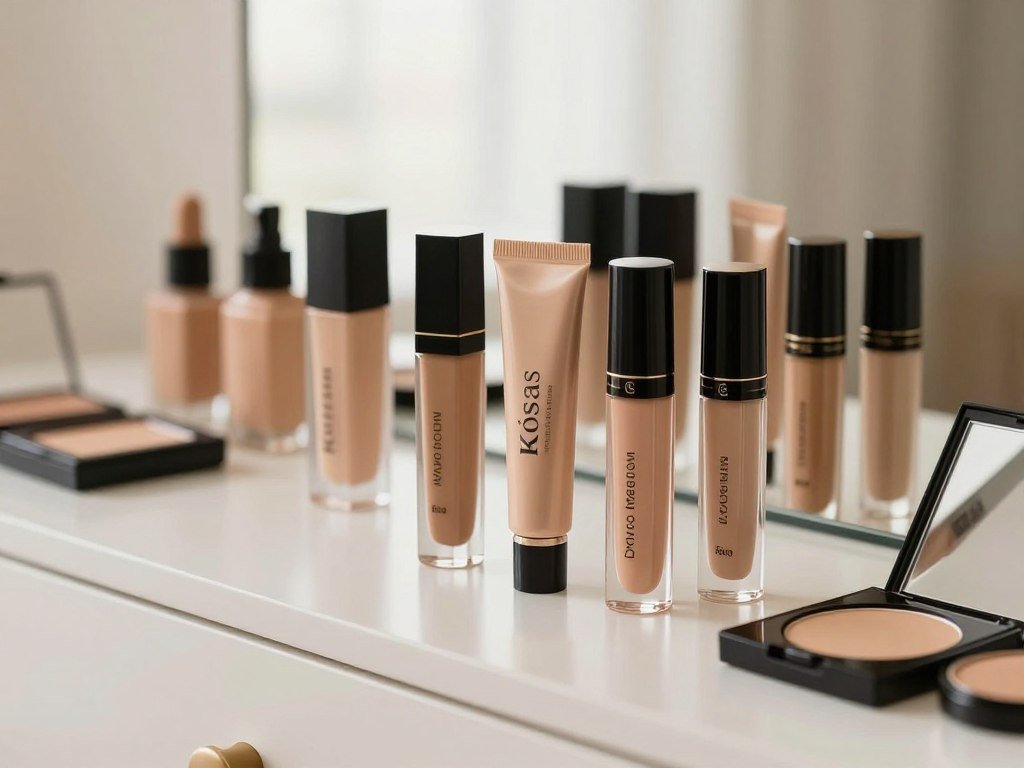 Kosas concealer and other formulas lined up by finish and coverage