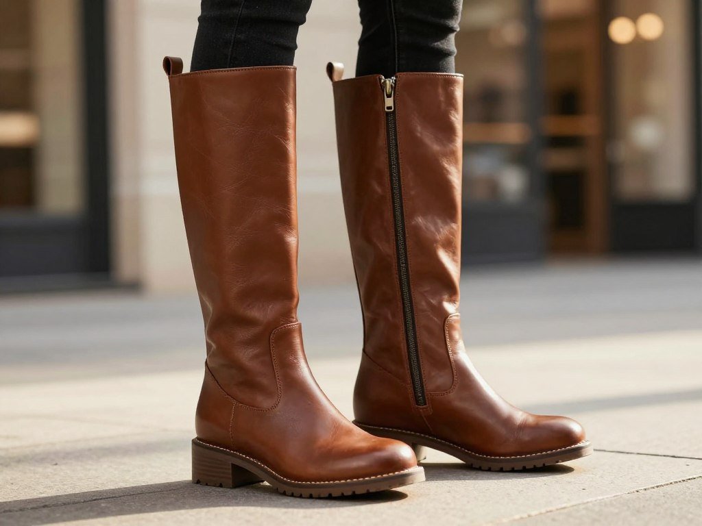 Leather wide calf boots showing zipper and elastic stretch panel Leather wide calf boots showing zipper and elastic stretch panel