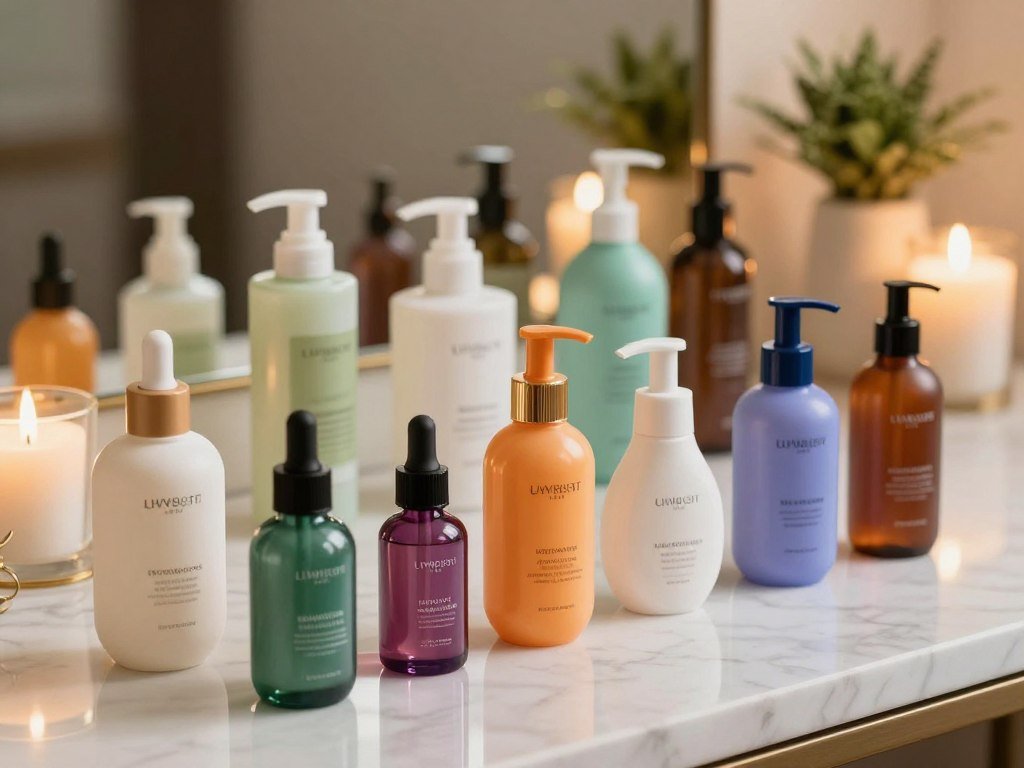 Lightweight hair serums lined up for different styling needs