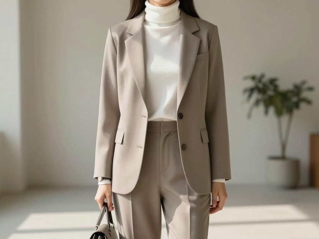 Logo-free outfit showing how quiet luxury and minimalism can overlap Logo-free outfit showing how quiet luxury and minimalism can overlap