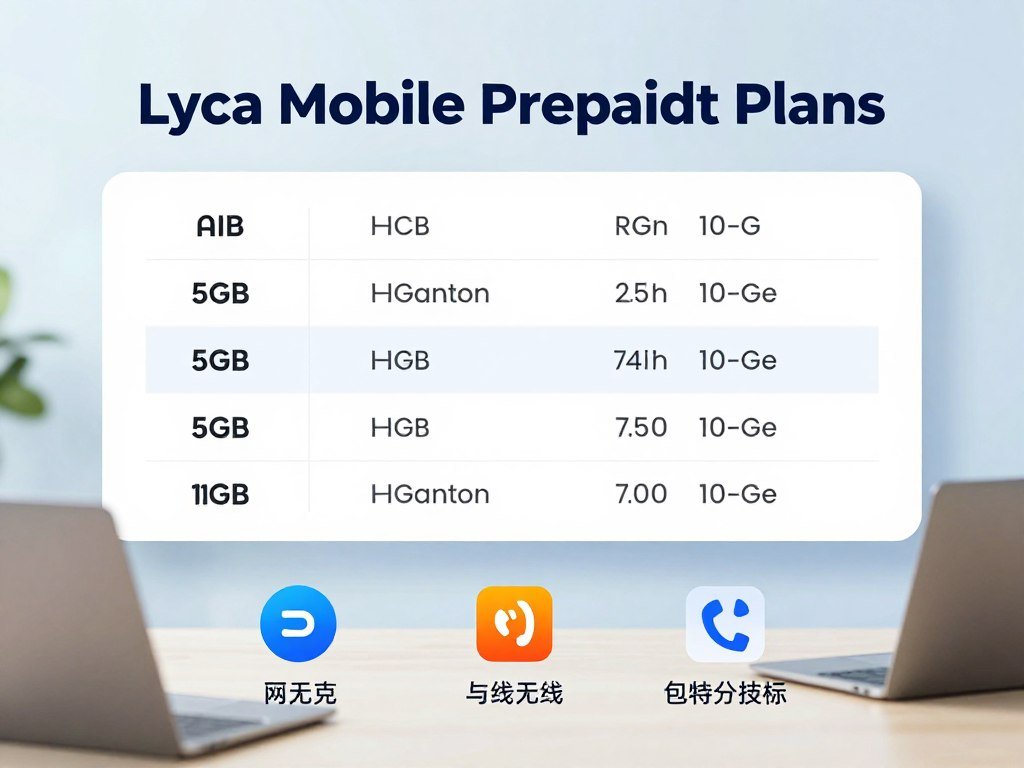 Lyca Mobile prepaid plans list data amounts and calling