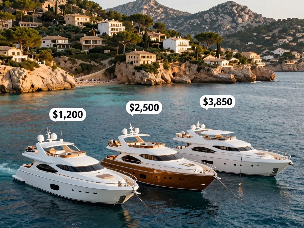 Mallorca yacht charter options with different listed prices Mallorca yacht charter options with different listed prices