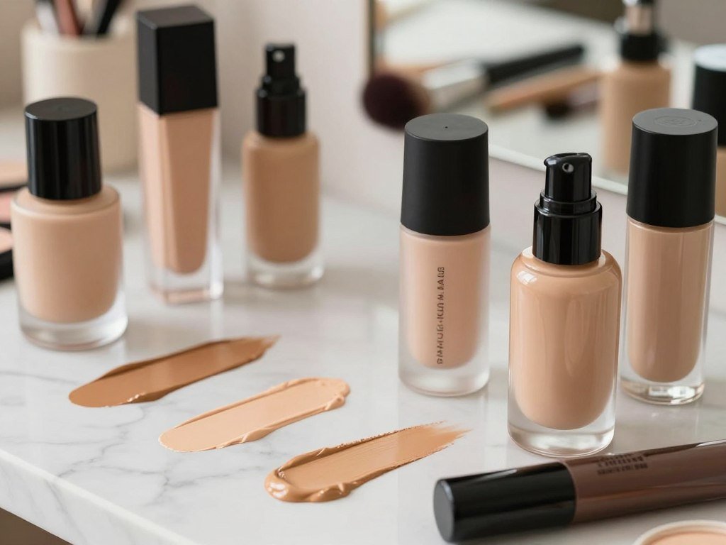 Matte and radiant foundation finishes for different skin types