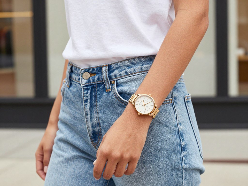 Michael Kors watch worn with everyday clothes