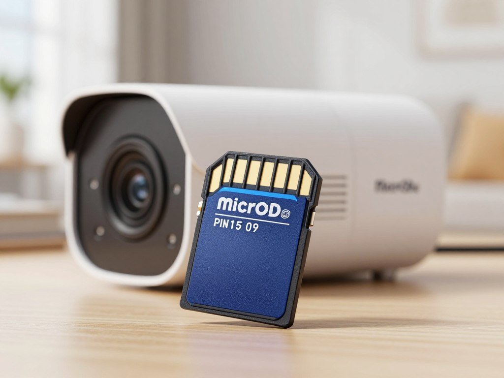 MicroSD card ready for a camera with local storage