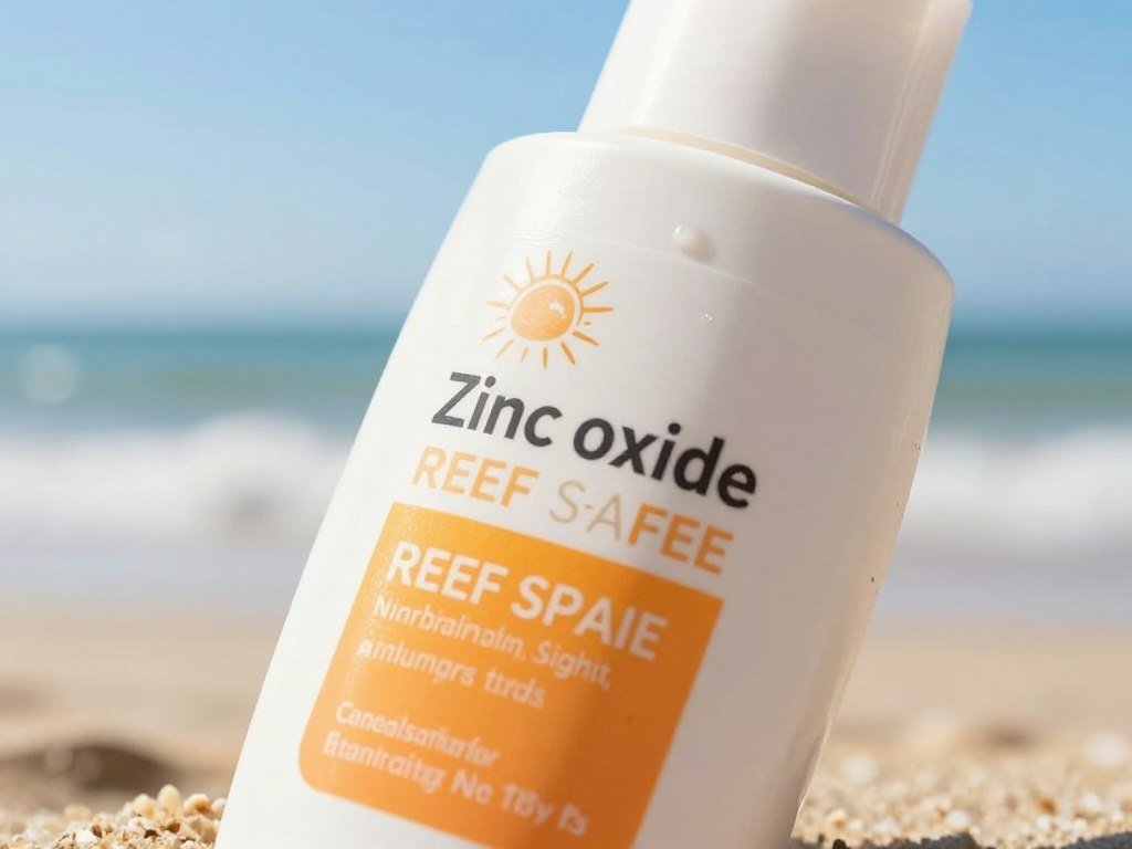 Mineral sunscreen label lists zinc oxide active ingredient Mineral sunscreen label lists zinc oxide active ingredient