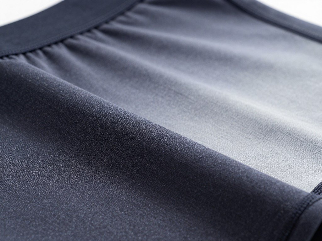 Moisture-wicking fabric spread across a workout underwear panel Moisture-wicking fabric spread across a workout underwear panel