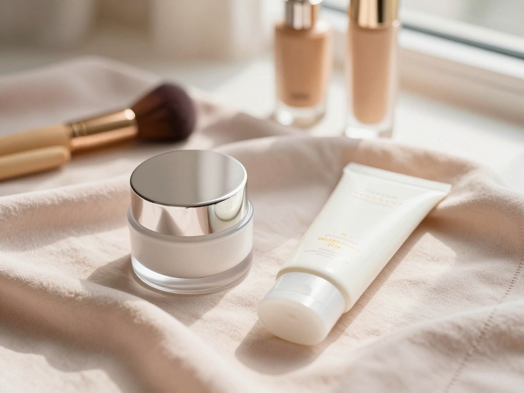 Moisturizer and sunscreen ready for foundation prep