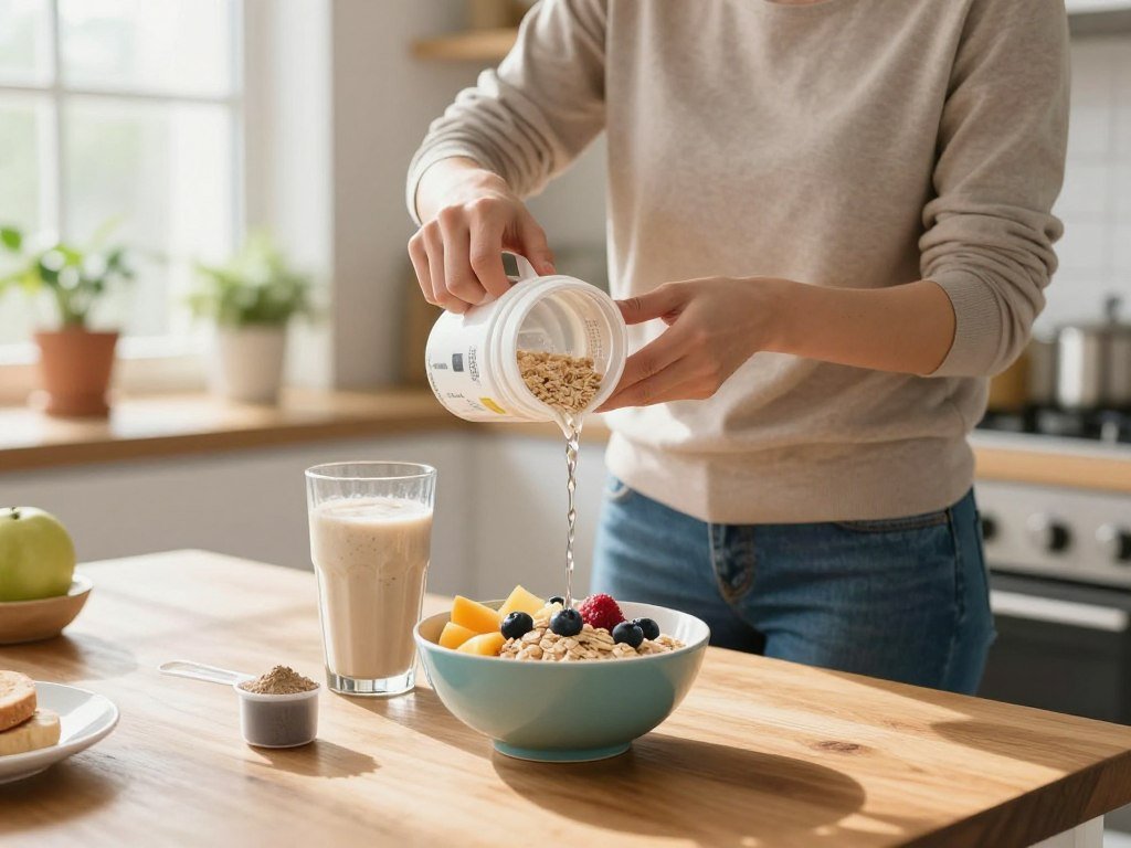 Morning breakfast routine paired with daily creatine use Morning breakfast routine paired with daily creatine use