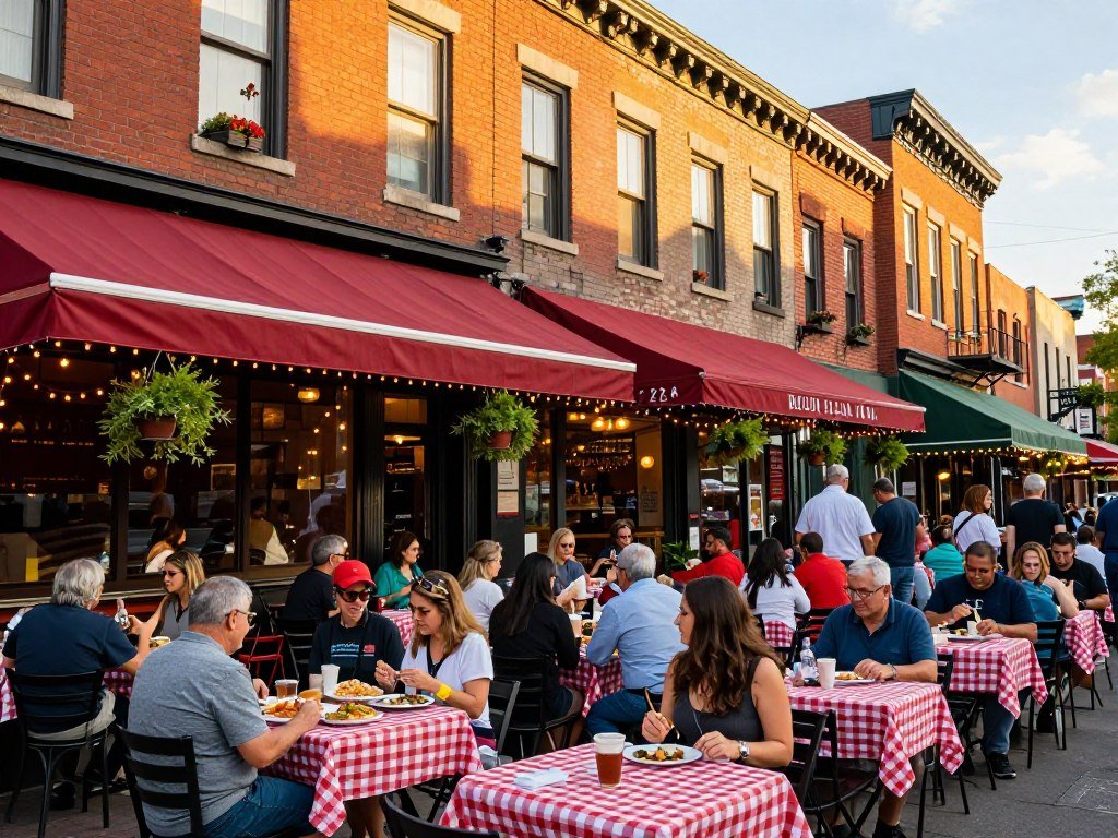Mulberry Street in the five-block Little Italy neighborhood