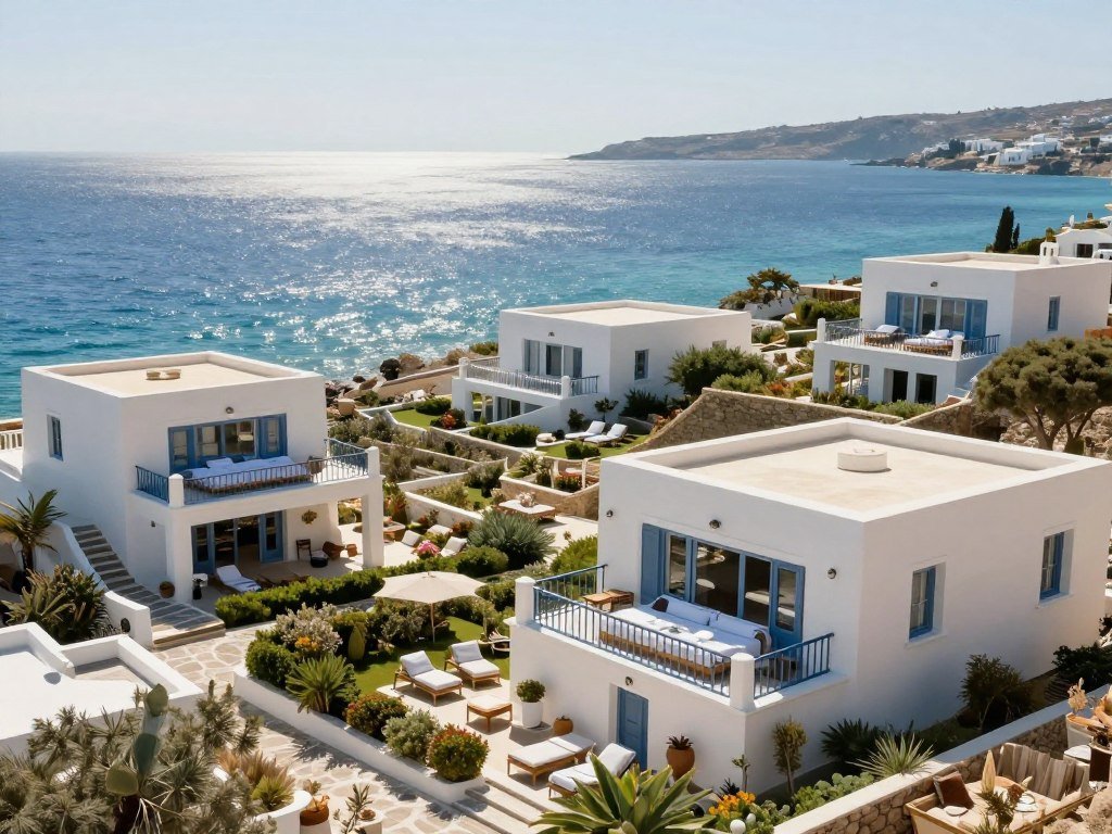 Mykonos villas with different bedroom counts and sea views