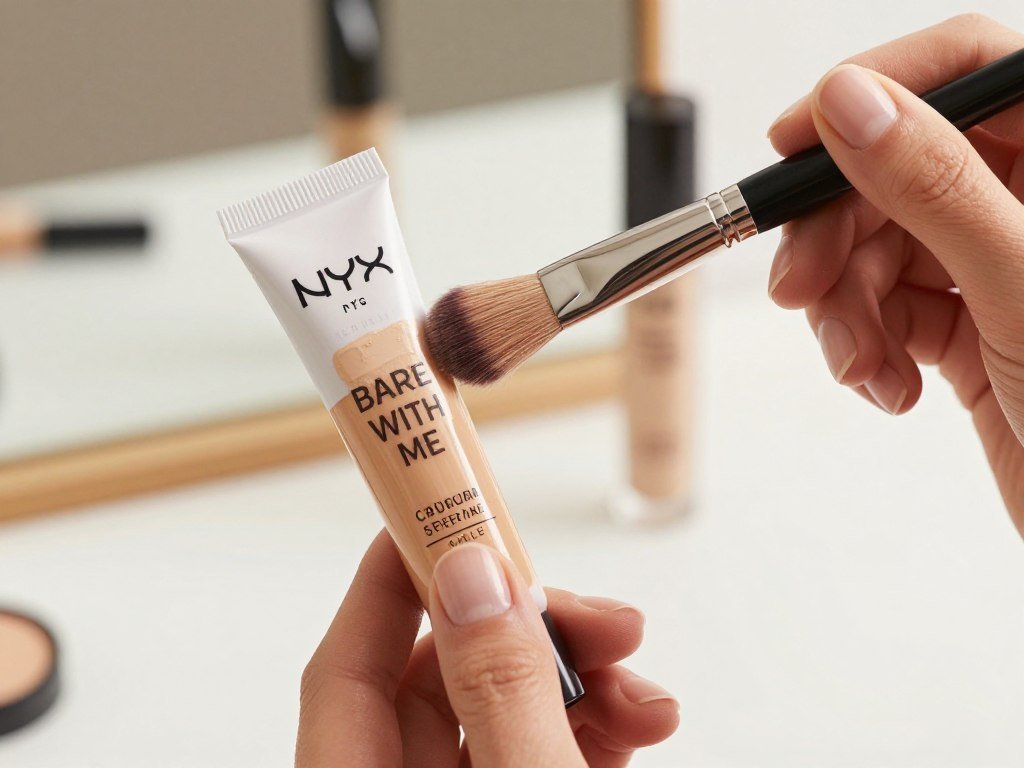 NYX Bare With Me serum concealer on dry skin NYX Bare With Me serum concealer on dry skin