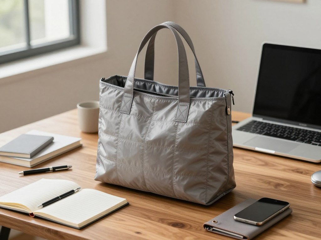 Organized MZ Wallace tote with laptop and work essentials Organized MZ Wallace tote with laptop and work essentials