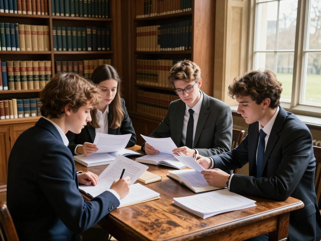 Oxford students reviewing law and medicine course modules Oxford students reviewing law and medicine course modules