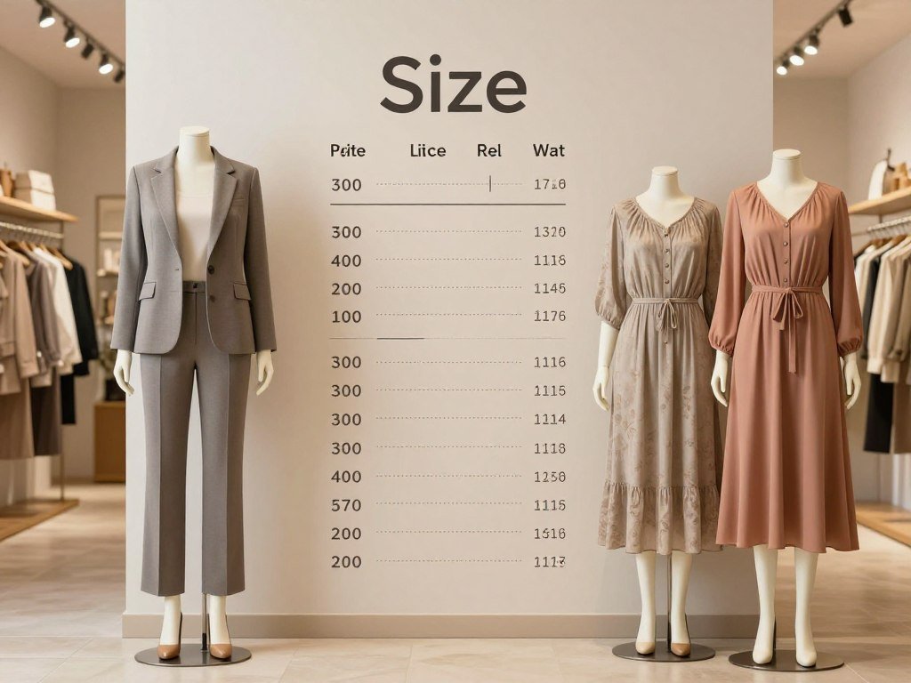 Petite and tall clothing options beside a size chart Petite and tall clothing options beside a size chart