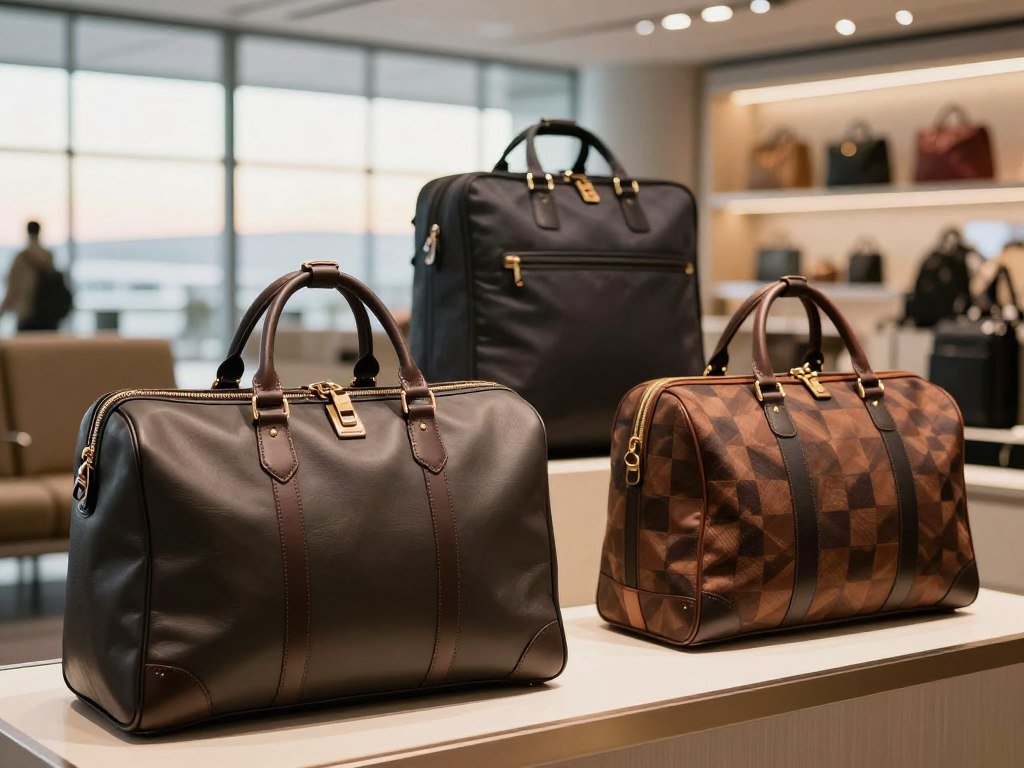 Premium luggage brands represented by carry-on and checked-bag styles Premium luggage brands represented by carry-on and checked-bag styles
